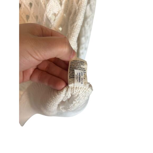 American Eagle cream open knit sweater medium‎ cotton fall layering pullover top - Picture 5 of 7